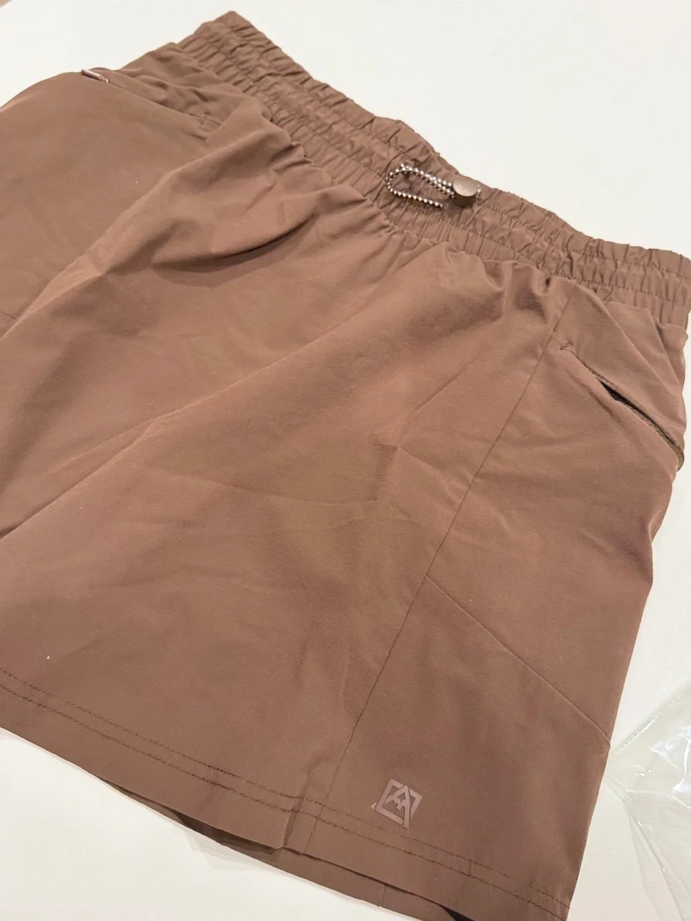 Avalanche Men's Brown Athletic Elastic Waist Shorts